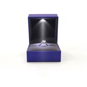 RHAFAYRE LED Illuminated Jewelry Box for Rings, Jewelry Storage Box, Proposal and Engagement Ring Box, Blue
