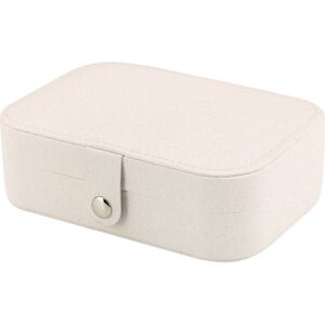 Jewelry Box for Women, Small Portable Pu Leather Jewelry Box for Necklaces, Bracelets, Rings and Earrings, White - Rhafayre