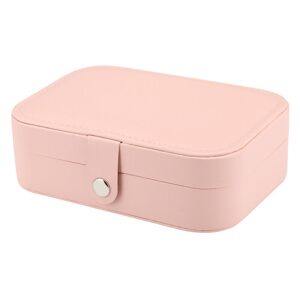 Jewelry Box for Women, Small Portable Pu Leather Jewelry Box for Necklaces, Bracelets, Rings and Earrings, Pink - Rhafayre