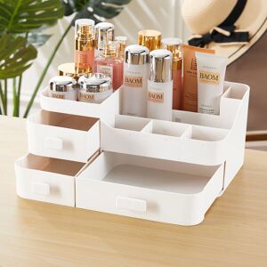 Livingandhome - White Cosmetics And Jewelry Storage Box with 3 Drawers