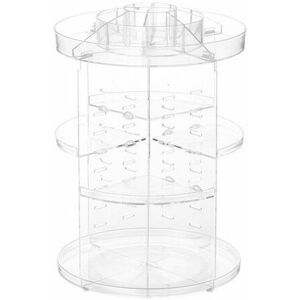 Rhafayre - Makeup Organizer, 360° Rotatable Cosmetic Display Stand, Large Capacity Adjustable Makeup Storage Bathroom Shelves, Countertop Storage