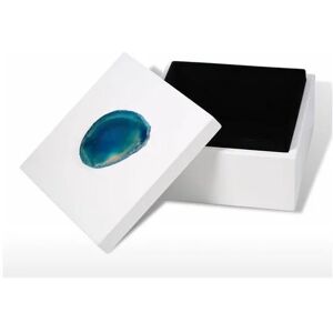 Orchidée - Orchid-Place Jewel Box, Blue Agate, Large Size, Wooden Ring Necklace Storage Box