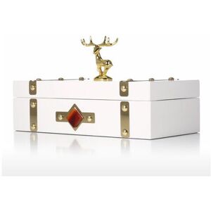 ORCHIDÉE Orchid-Rectangular Jewelery Box, White - Deer, Necklace Storage Box