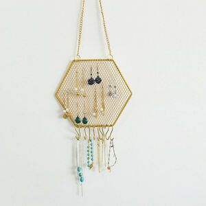 Hanging Earring Organizers for Jewelry, Necklaces, Earrings, Bracelets, Keychain Rings 19.5x17.5cm(Golden) - Rhafayre