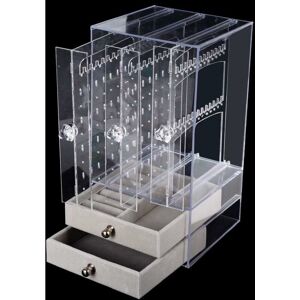 Rhafayre - Jewelry Storage,Transparent Jewelry Display Holder with Drawers 192 Holes Acrylic Earring Holder Trays Makeup Organizer for Jewelry