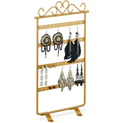 Relaxdays Earring Holder, Jewellery Stand, Dimensions: approx. 30.5 x 16.5 x 6.5 cm, Iron, Gold Relaxdays Earring Holder, Jewellery Stand, Dimensions: approx. 30.5 x 16.5 x 6.5 cm, Iron, Gold