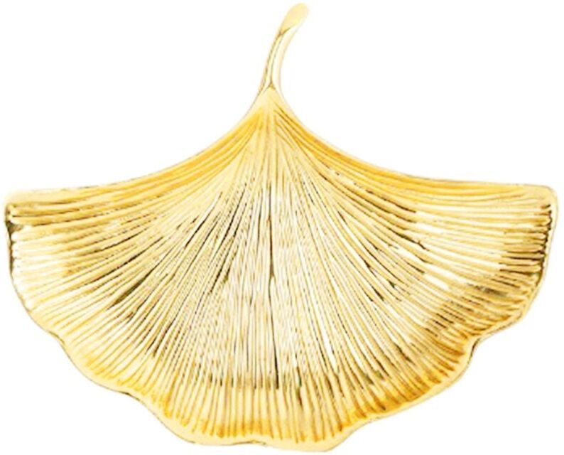 Tlily - Gold Jewelry Tray Ginkgo Leaf Trinket Dish Vintage Ring Holder Bowl for Bracelet Earring Necklace Organizer Decorative