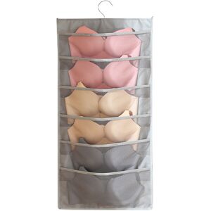 PESCE Storage Organizer Hanging Bag For Panties Socks Underwear Bra gray style1