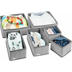 HOOPZI Drawer Organizer - Set of 6 Foldable storage compartments for socks, bra, underwear, tie Foldable drawer organizer, drawer divider, storage box