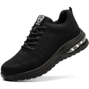 Safety Shoes Men, Women Lightweight Safety Sneaker, Comfortable Non-Slip Breathable Work Shoes Black Size 37 - Rhafayre