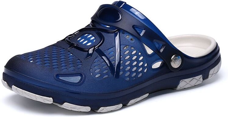 SWEEVT Men's Garden Clogs Mules, Non-Slip Water Shoes, Breathable Sandals, Outdoor Slippers, Beach, Shower, Blue - 41