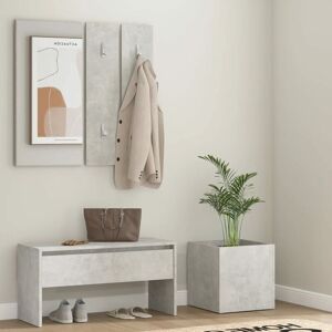 BERKFIELD HOME Royalton Hallway Furniture Set Concrete Grey Engineered Wood