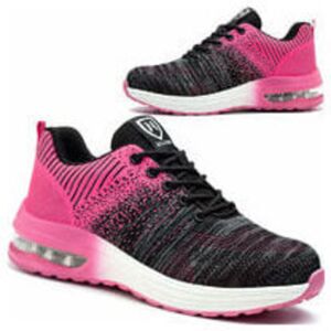 SNQ Lightweight, breathable, and comfortable safety shoes for men and women, with steel toe cap, black and pink, size 40 - RAPANDA SNQ Lightweight, breathable, and comfortable safety shoes for men and women, with steel toe cap, black and pink, size 40 - RAPANDA
