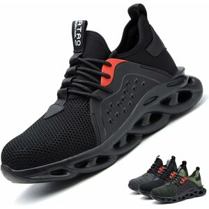 SWEEVT Safety Shoes Lightweight Men Women - Breathable Flying Puncture Proof Sneakers Work Shoes Steel Toe Cap Construction Shoe,Black-47 SWEEVT Safety Shoes Lightweight Men Women - Breathable Flying Puncture Proof Sneakers Work Shoes Steel Toe Cap Construction Shoe,Black-47