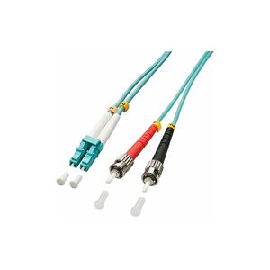Lindy - 15m OM3 lc - st Duplex fibre optic cable Turquoise