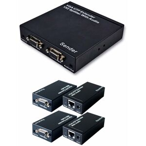 LOOPS 2 Port Way vga & Audio Over Single CAT5e CAT6 Splitter pc Distribution Extender