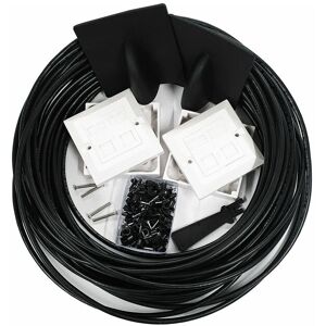 Loops - 25m Extension Kit CAT6 Extension Outdoor External Cable Kit RJ45 Network Ethernet Face Plate