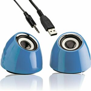 LOOPS Blue 6W Portable Laptop pc Tablet Speaker Kit usb aux 2.0 Stereo Active Sound