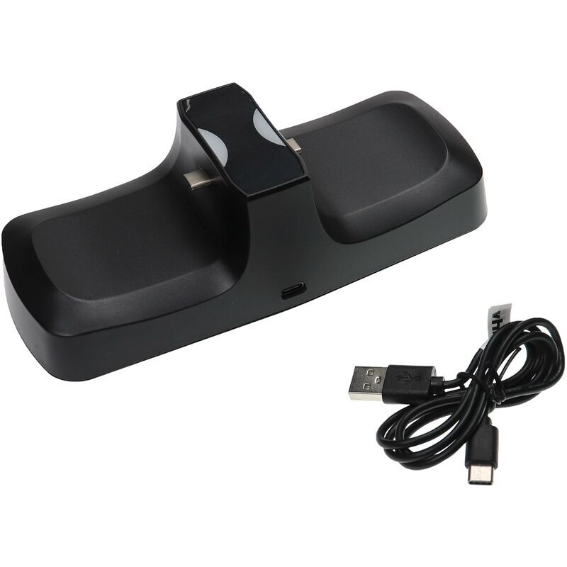 vhbw Dual Charging Station compatible with Sony Playstation 5 DualSense Controller - Charger, Docking Station, Dock, Black