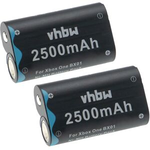 Vhbw - 2x Replacement Battery compatible with Microsoft XBox One, One s, One x, One Elite Games Console Controller (2500 mAh, 2.4 v, NiMH)