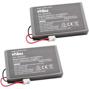 2x Replacement Battery compatible with Sony Wireless Controller, Dualshock 4 Controller V1 CUH-ZCT1 Games Console (1300 mAh, 3.7 v, Li-ion) - Vhbw