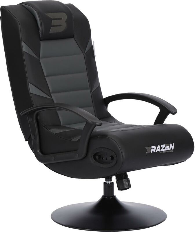 BRAZEN GAMING CHAIRS BraZen Pride 2.1 Bluetooth Surround Sound Gaming Chair - Grey