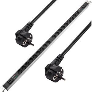 Rackmatic - pdu strip 18 way for server rack 19'' with switch and surge protected