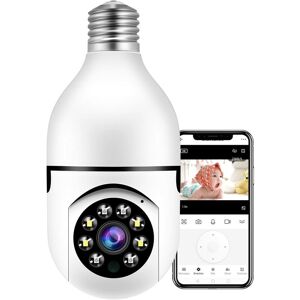 AOUGO 360° WiFi Surveillance ptz Light Bulb Camera with Wireless Night Vision Smart Sight 1080P ip Panoramic Auto Tracking Indoor Security Camera with