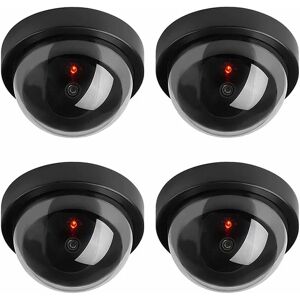 4 x Black Dome Fake Dummy Security cctv Camera Waterproof ir led Flashing Red Light Outdoor Indoor Surveillance - Alwaysh