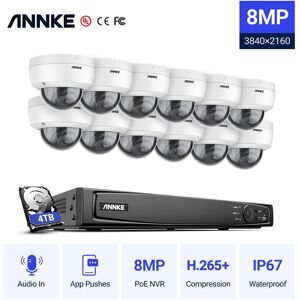 16 Channel PoE Security System,24/7 Surveillance Recording with 4TB HDD,IP67 Weatherproof,EXIR 2.0 Night Vision - Annke