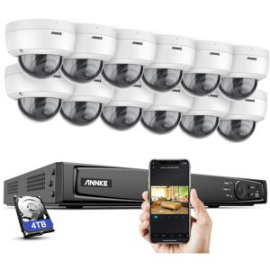 Annke - 16 Channel PoE Security System,24/7 Surveillance Recording with 4TB HDD,IP67 Weatherproof,EXIR 2.0 Night Vision,Built-in Mic & sd Card Slot