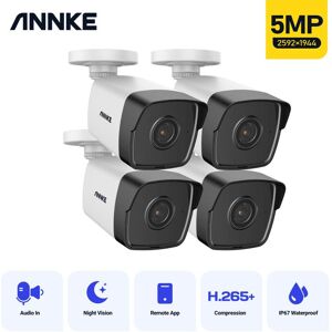 3K 5MP PoE cctv Camera 4×Security ip Camera Outdoor with Audio Recording IP67 Weatherproof - Annke