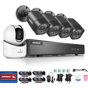 Annke - 8CH 720P cctv dvr Recorder 4Pcs 1.0MP Indoor/Outdoor Weatherproof Bullet Cameras 1Pcs wifi 720P ip Cameras - no Hard Drive Disk