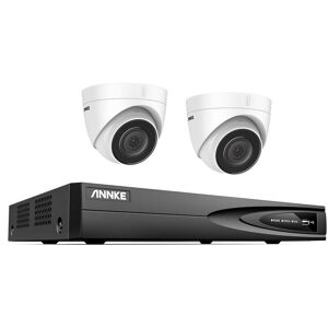Annke - 5MP Super hd Camera 4 Channel nvr ip Outdoor Security Camera System H.265+ IP67 Weatherproof Color Night Vision Audio Record cctv Kit 2Camera