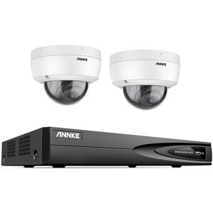 ANNKE 8 Channel NVR IP Security Camera System 3K IR Network Camera Audio Record H.265+ IP67 Weatherproof CCTV Kit 2×Camera