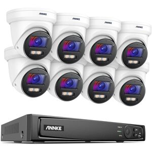 8MP H.265+ Video PoE nvr Surveillance System 4K ir Network Turret Camera Night Vision Built-in Mic Waterproof 8Cameras - Annke