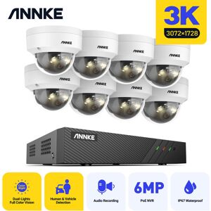 ANNKE Outdoor H.265+ 3K IP8 Dome Cameras 2.8mm Lens,Built-in microphone,Waterproof IP67 - NO HDD