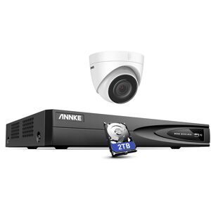 Annke - Ultra hd 5MP poe Camera 4 Channel poe nvr cctv Kit Outdoor Indoor Weatherproof Security Network Night Vision Email Alert cctv Camera - 2TB hdd
