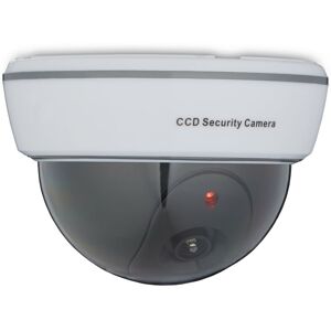 Relaxdays - Dummy Camera, Flashing led Light, Indoor & Outdoor, Burglar Deterrent, 8.5 x 12.5 x 12.5 cm, White