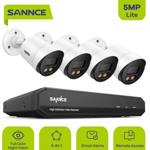 Sannce - 1080p Full hd cctv dvr Security Camera System with 8CH 5MP-N Super hd dvr 100 ft exir 2.0 Night Vision for Outdoor Indoor Videosurveillance