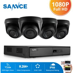 1080P Home Video Security System with 1080P 4 Channel dvr with 4 Cameras Style a - 0TB hdd - White - Sannce