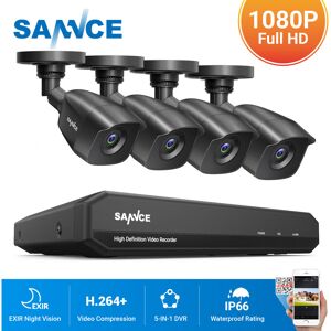 1080P Home Video Security System with 1080P dvr with 4 Cameras StyleB - 0TB hdd - White - Sannce