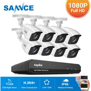 1080P Home Video Security System with 1080P dvr with 8 Cameras Style c - 0TB hdd - White - Sannce