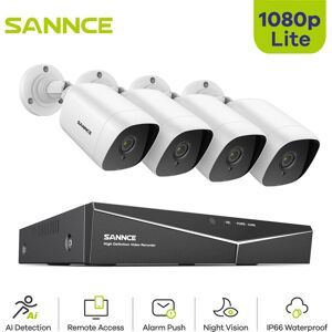 4CH 1080N dvr Surveillance Video Recorder Kit tvi 1080P hd 2Bullet Camera Night Vision Security System - Sannce