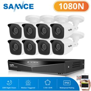 Sannce - 8 x 1080P tvi Weatherproof cctv Cameras Wired Security Camera System Outdoor Waterproof 8CH 1080P Home Surveillance Camera System