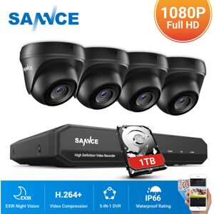 Sannce - 8CH 1080p 5 in 1 dvr Security Camera System with 1080p Wired cctv Surveillance Cameras for Home Outdoor Videosurveillance Kits 4 Cameras –