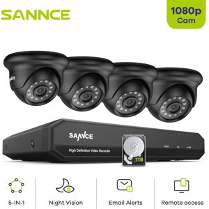 Sannce - 8CH 1080p Full hd 5-in-1 Hybrid Digital Video Recorder dvr Security Camera System With 2MP Analog Cameras for Outdoor Wired cctv Kits 4