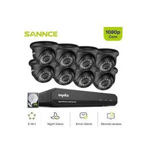 Sannce - 8CH 1080p Full hd 5-in-1 Hybrid Digital Video Recorder dvr Security Camera System With 2MP Analog Cameras for Outdoor Wired cctv Kits 8