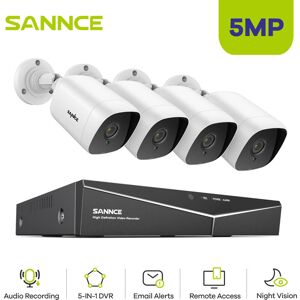 Sannce - 8CH 1080P Video Surveillance Set 4pcs 5MP Security Cameras 3.6mm Lens Outdoor IP66 Waterproof Kit dvr cctv System Security Protectio