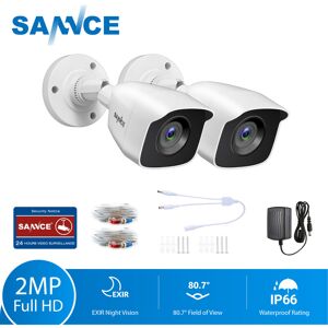 Sannce - Home 1080p Wired Security cctv Camera with exir Night Vision IP66 Waterproof for Outdoor Indoor Video Surveillance 2 Cameras